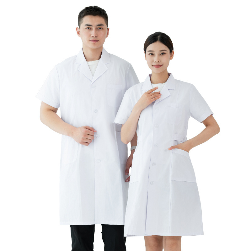 Wholesale Unisex White Cotton Disposable Lab Coats with Logo Medical Scrubs for Nursing Professionals Hospitals Medical Scrubs