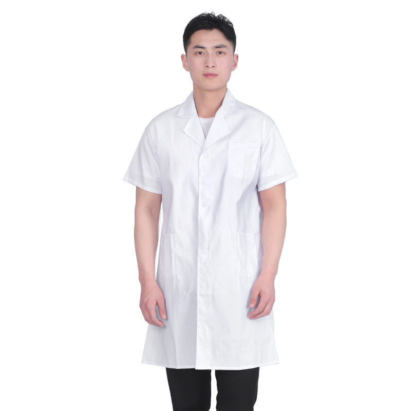 Wholesale Unisex Cotton Medical Scrubs White Disposable Lab Coats with Logo for Nursing Professionals in Hospitals