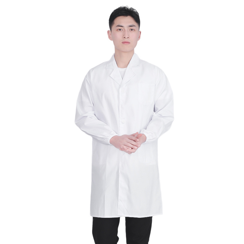 Wholesale Unisex Cotton Medical Scrubs White Disposable Lab Coats with Logo for Nursing Professionals in Hospitals