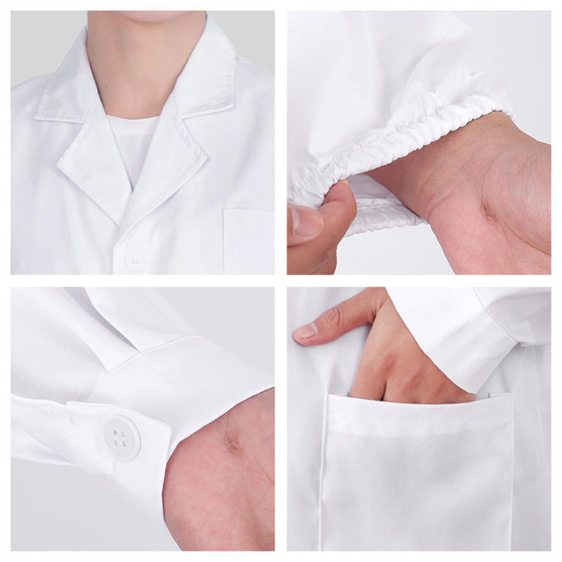 Wholesale Unisex Cotton Medical Scrubs White Disposable Lab Coats with Logo for Nursing Professionals in Hospitals