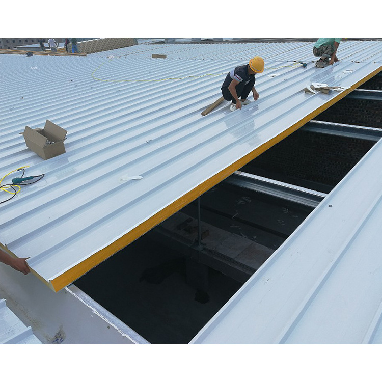 50-200mm insulated metal roof and wall pu polyurethane fireproof sandwich panels