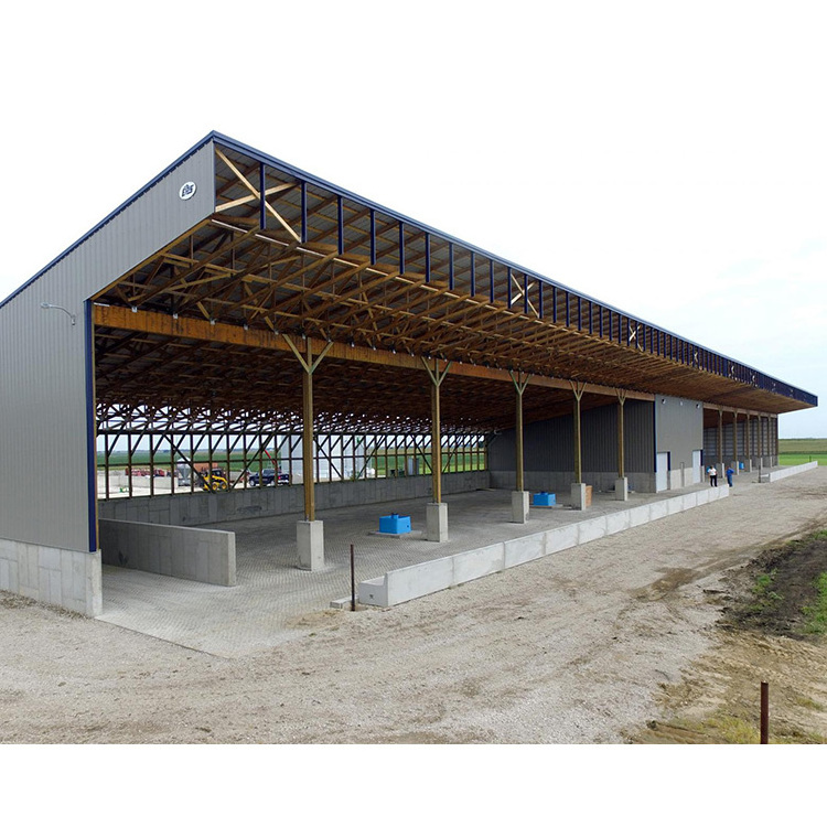 Prefabricated cheap light steel structure cattle farm building  cow shed for sale