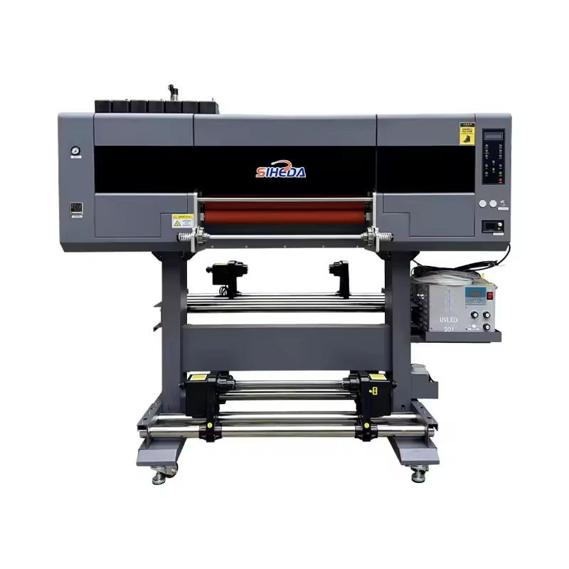 New Digital A1 24 inch 60cM 60 cm 3 4 heads i3200 roll to roll uv dtf sticker printing printer with laminator uv dtf