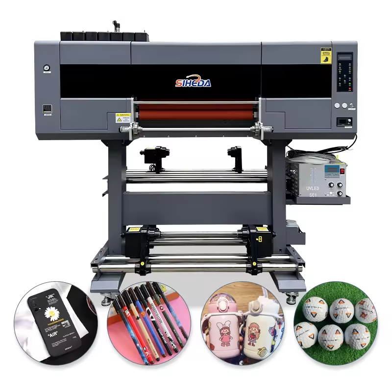 New Digital A1 24 inch 60cM 60 cm 3 4 heads i3200 roll to roll uv dtf sticker printing printer with laminator uv dtf