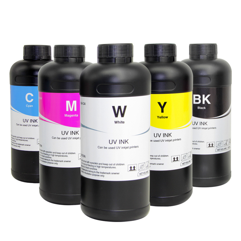 HUACAI 6 Colors UV Ink Soft Hard UV Print Ink Price For Printer For Epson 1390 TX800 L800 Printing on PVC and Glass Sheet