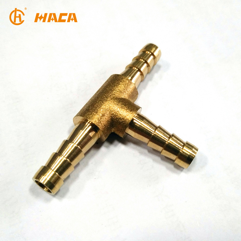 HC1029 Garden Hose Tube Connector 10mm Brass Pagoda T Joint for PU Gas Pipe