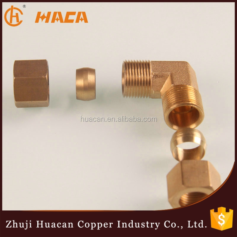 High Quality Pneumatic Brass/Copper 10mm Gas Pipe Compression Fittings Elbow