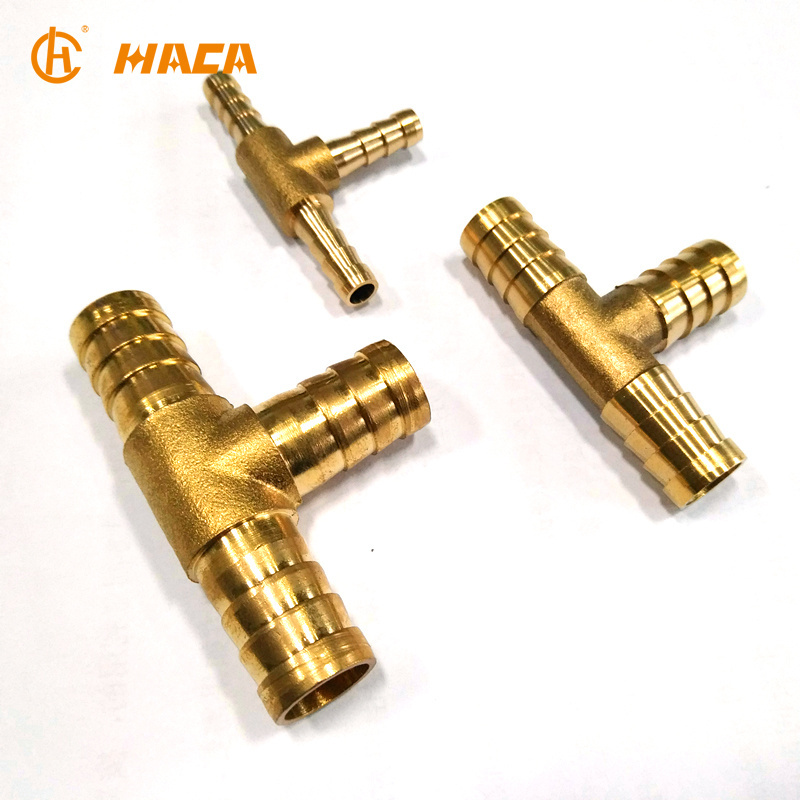 HC1029 Garden Hose Tube Connector 10mm Brass Pagoda T Joint for PU Gas Pipe