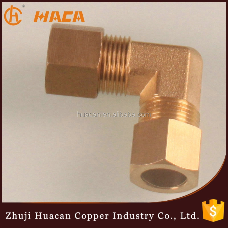 High Quality Pneumatic Brass/Copper 10mm Gas Pipe Compression Fittings Elbow