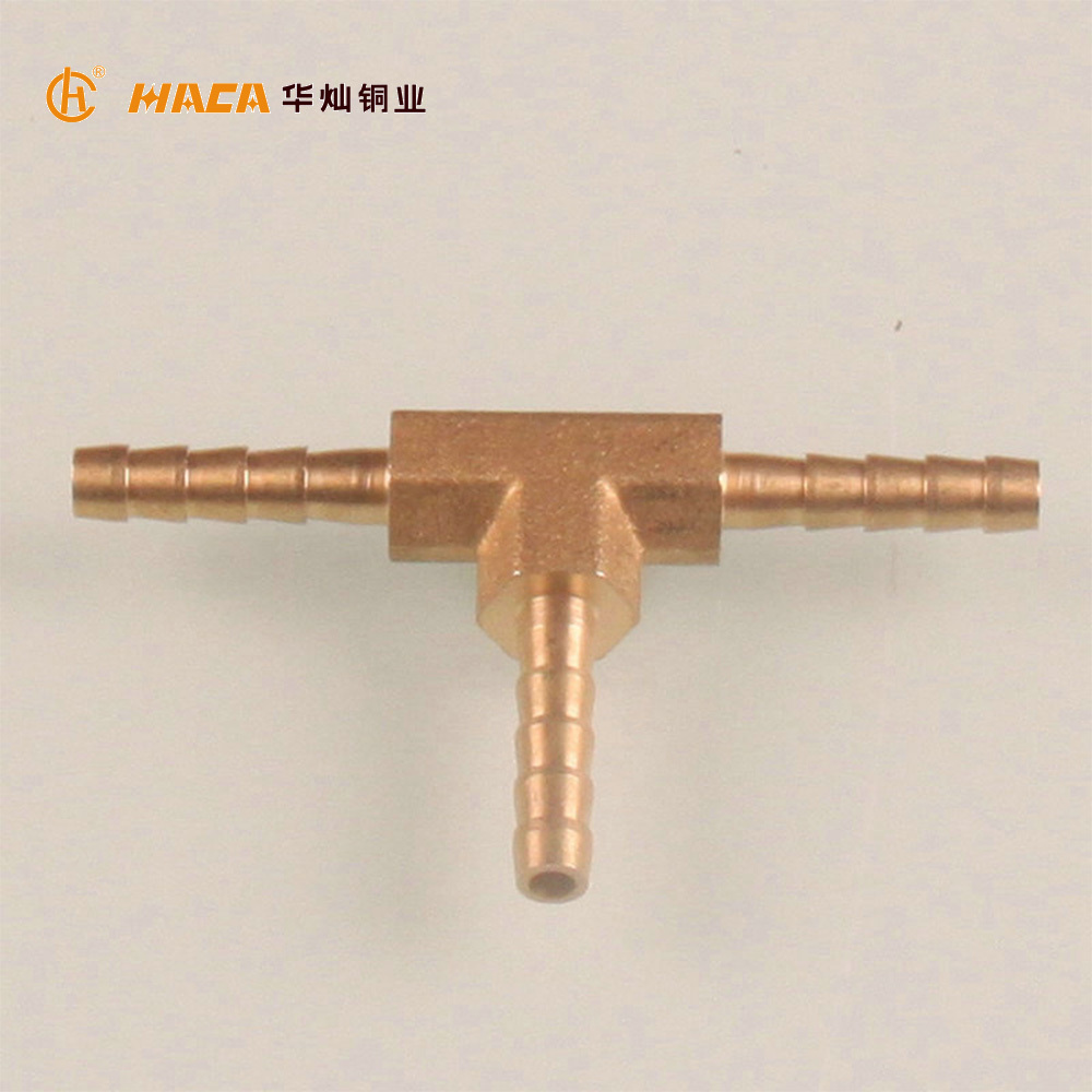 Brass pipe fitting tee shape brass barb hose tee