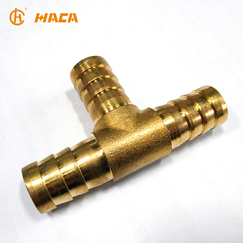 HC1029 Garden Hose Tube Connector 10mm Brass Pagoda T Joint for PU Gas Pipe