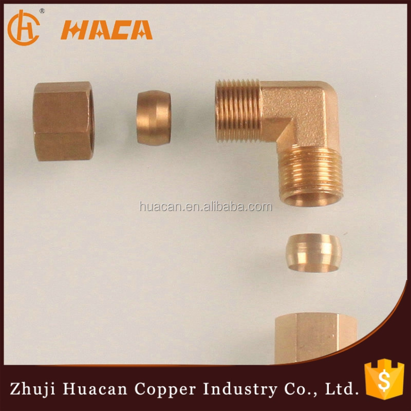 High Quality Pneumatic Brass/Copper 10mm Gas Pipe Compression Fittings Elbow