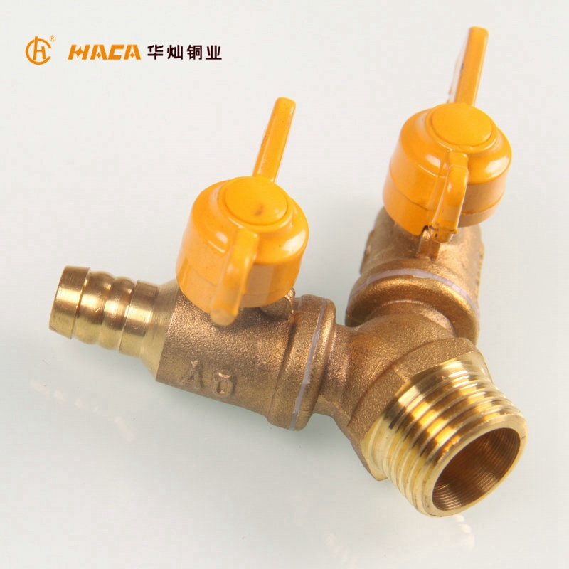 Standard brass gas ball valve with butterfly handle