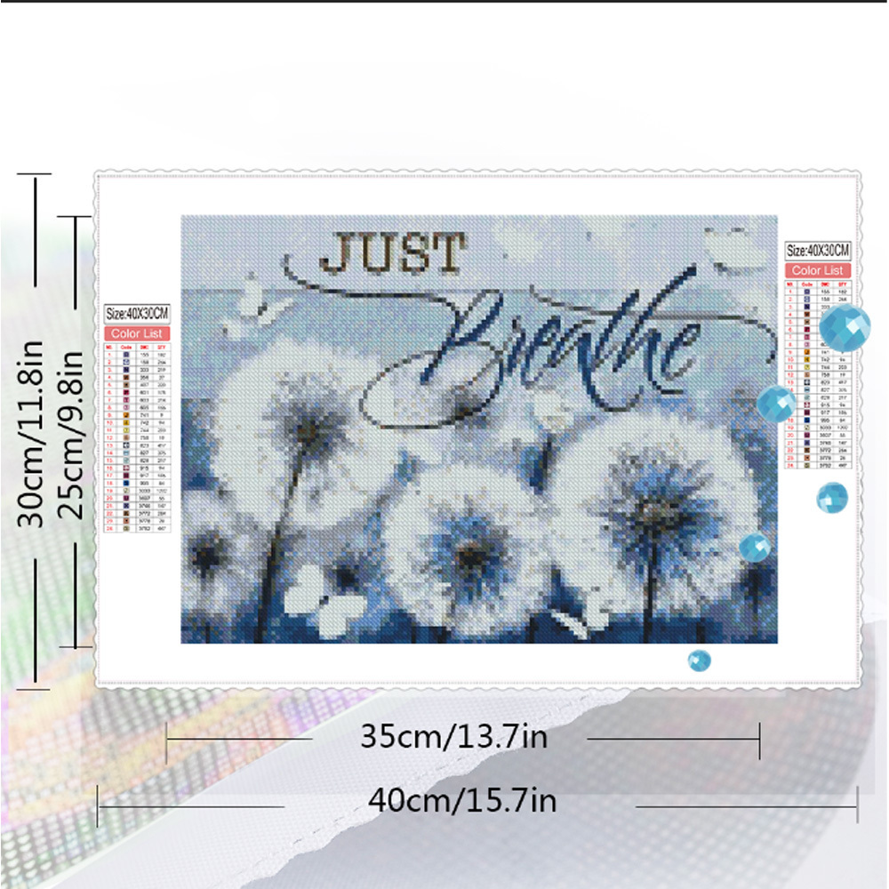 Full Drill Diamond Embroidery Colorful Dandelion 5d Crystal Diamond Painting Bedroom Wall Flower Painting TextHanging Decor