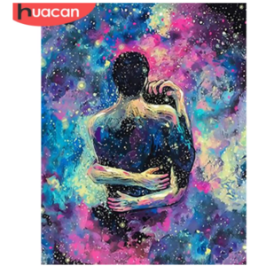 HUACAN Oil Painting By Numbers Couples Handpainted Abstract On Canvas DIY Pictures Lovers Gift Home Decoration Wall Art