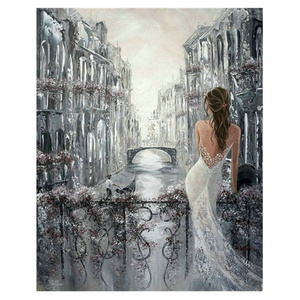 HUACAN Picture By Numbers Woman Figure Painting By Numbers Girl Black White Wall Art Home Decoration