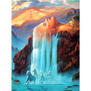 HUACAN 5D Diamond Painting  Waterfall Cross Stitch Diamond Embroidery Landscape Mosaic Kits  Wall Art