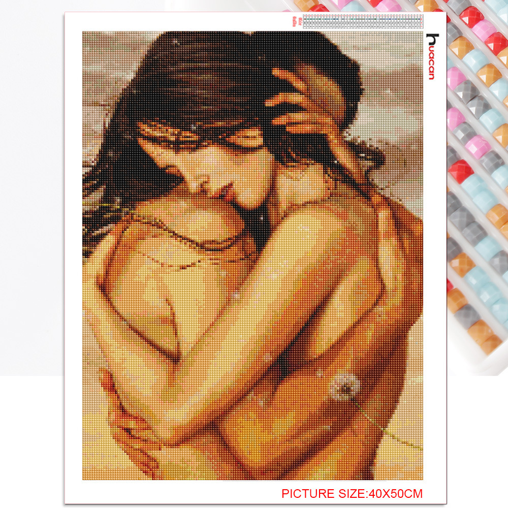 HUACAN 5D DIY Diamond Painting Couple Love Hug Nude Picture Portrait Diamond Embroidery Cross Stitch Mosaic Arts and Crafts