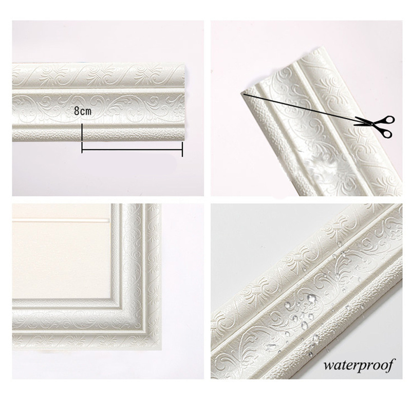 Self Adhesive Waterproof Diamond Painting Photo Frame Waist Line Corner Line Wall Trim Line 3D Foam Wall Edge Strip Stickers