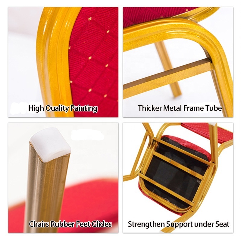 Free sample cheap stackable gold party red event wedding hotel banquet church chairs