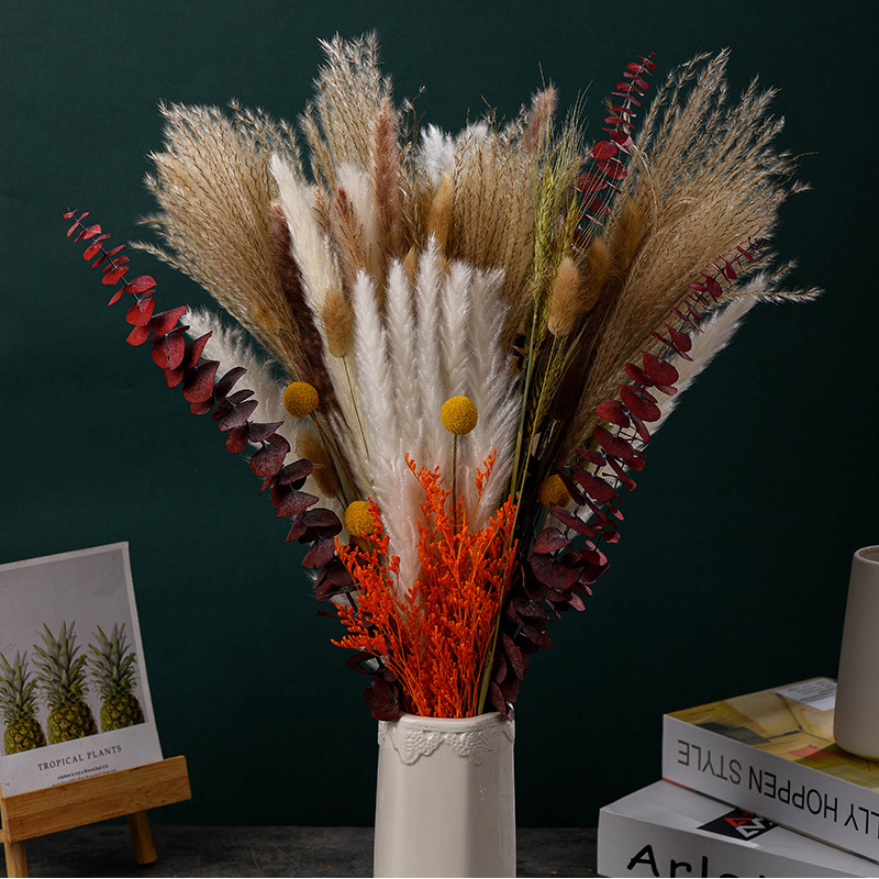 40 Pcs Pampas Grass Dried Flowers Arrangements Palm Leaves Bouquet dried flower bouquet preserved dried flowers plants