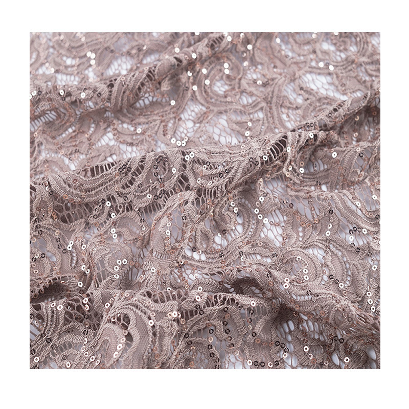 New Style Wholesale Price Floral 100% Nylon Sequin Embroidery Mesh Fabric For Women