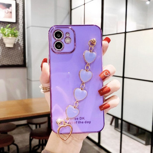 Wrist Love Strap Luxury Plating Soft TPU Case For Xiaomi CC9E A3 CC9 9 Lite Pro 10 Lite 10T 10 Bling  Phone Back Cover