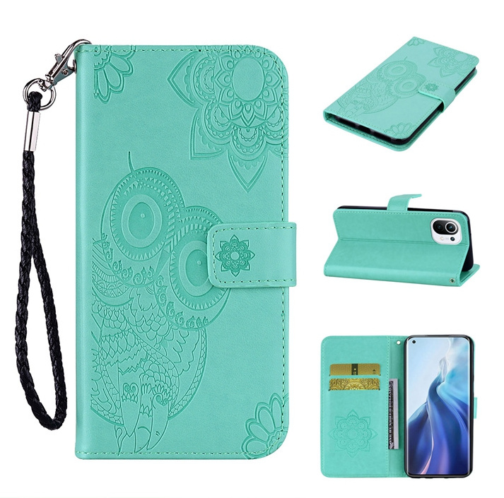 For Samsung Galaxy S21 FE Xcover 5 Xcover5 Owl Printed Wallet Leather Case Luxury Flip Stand Phone Skin Cover Pouch Bag