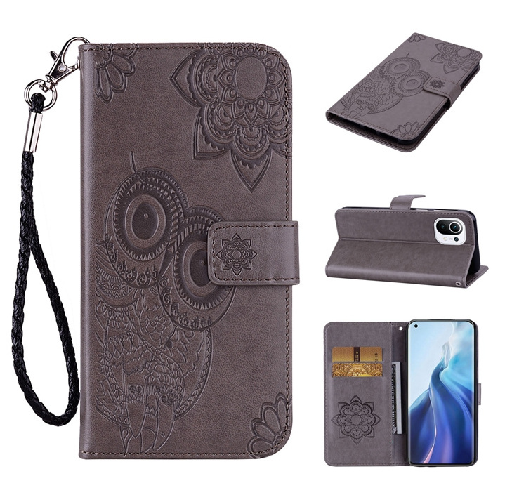 For Samsung Galaxy S21 FE Xcover 5 Xcover5 Owl Printed Wallet Leather Case Luxury Flip Stand Phone Skin Cover Pouch Bag