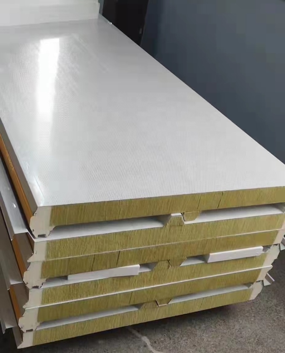 Metal sheet insulating panel Roof/Wall rock wool sandwich panel for workshop