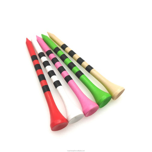 70mm/83mm long tees High Quality Factory Price Stripes printing Bamboo golf tees for wholesales