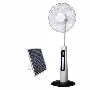 OEM Vertical Metal Grill 16 Inches 5 Blades Rechargeable Home Solar Standing Fan Electric Fan