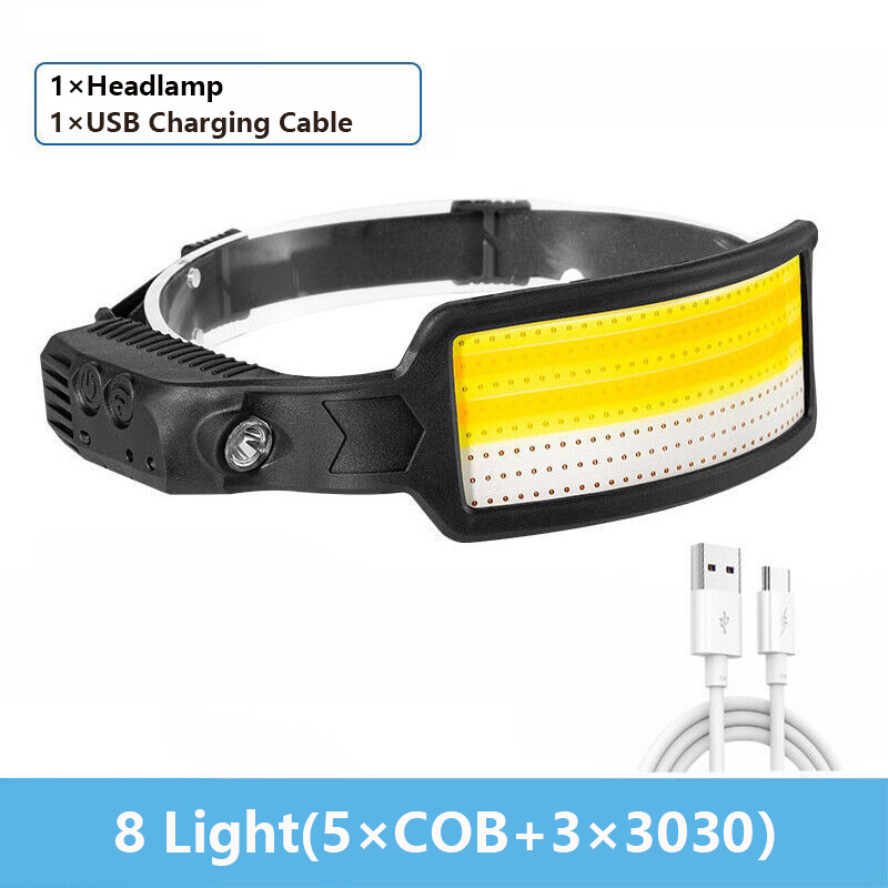 2024 High Quality Powerfull Rechargeable LED Headlamp, 4 Mode long range Fishing Headlight, Road Safe Fronthead LED Flashlight