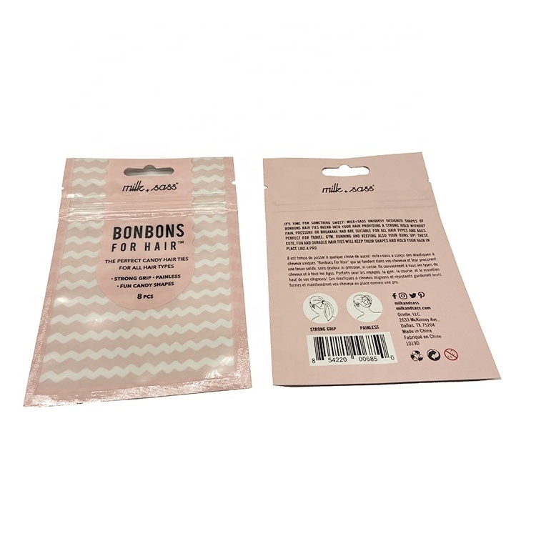 Custom Hanging Single Side Clear Printed Mylar Bag Plastic Packaging Resealable Zipper Lock With Window And Hanging Hole