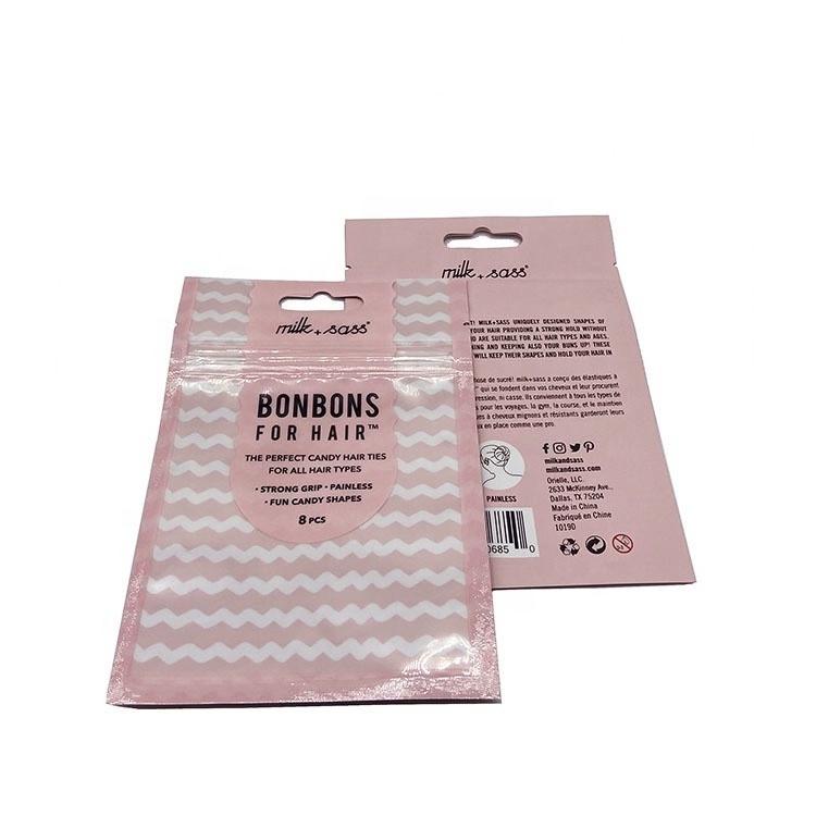 Custom Hanging Single Side Clear Printed Mylar Bag Plastic Packaging Resealable Zipper Lock With Window And Hanging Hole