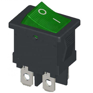 green light/lamp/illuminated squared rocker switch 4-pin on-off 6A 250V KC VDE cUL UL CB approved