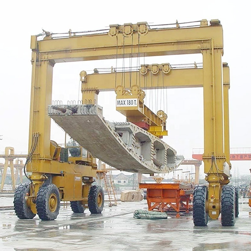 50 ton 60 ton bridge rubber tyre mobile straddle carrier for port