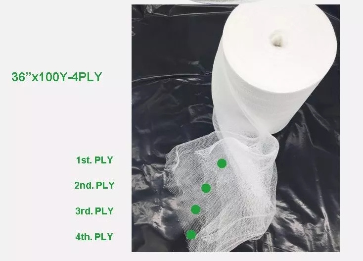 Medical Supply Hospital Use  4ply  absorbent bleached 10% cotton sterile gauze roll with x-ray thread , zigzag pillow type