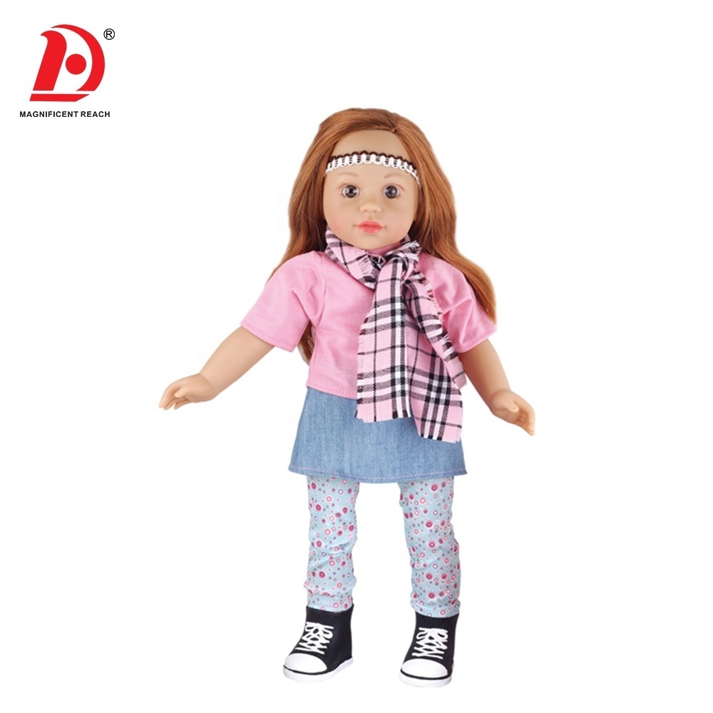 HUADA Vinyl Baby Fashion Lovely 18 Inch Long Hair Musical Girl Doll with 12 Sound