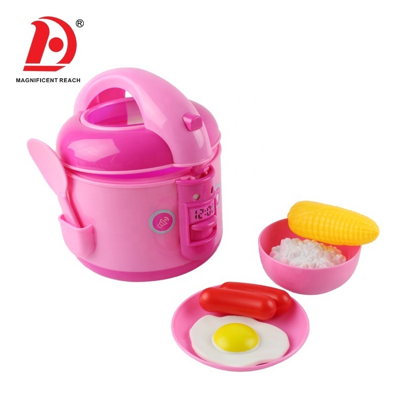 HUADA Pretend Play Cook Item Pink Plastic Intelligence Rice Cooker Dream Mother Garden Kitchen Food Toy Set for Kids