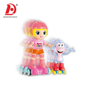 HUADA 2023 ABS Plastic Infrared Electric Dancing Girl Doll Music Remote Control RC Robot Toy