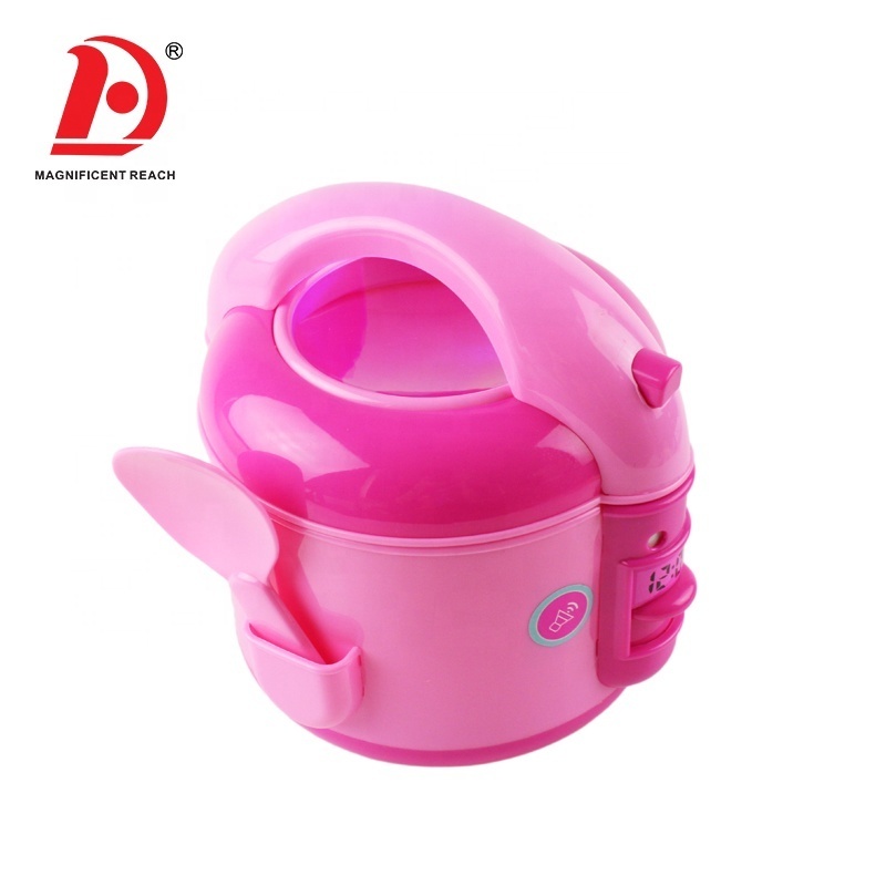 HUADA Pretend Play Cook Item Pink Plastic Intelligence Rice Cooker Dream Mother Garden Kitchen Food Toy Set for Kids