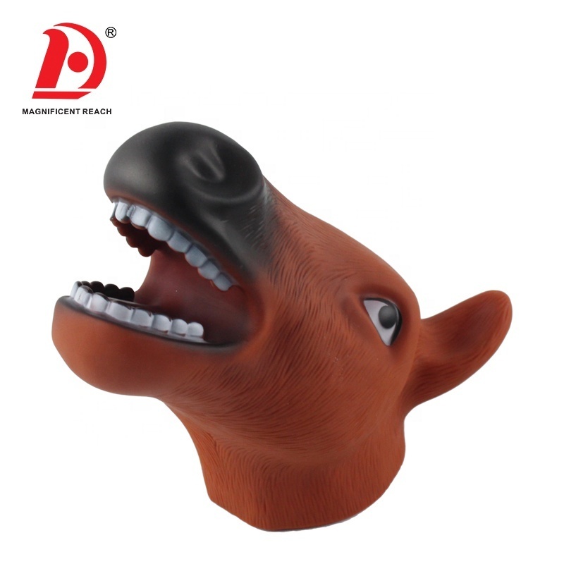 HUADA Interesting Pretend Play Game Set Animal Hand Puppet Plastic Horse Head Model Toy for Kids