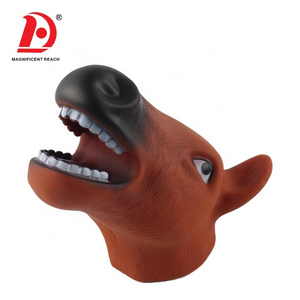 HUADA Interesting Pretend Play Game Set Animal Hand Puppet Plastic Horse Head Model Toy for Kids