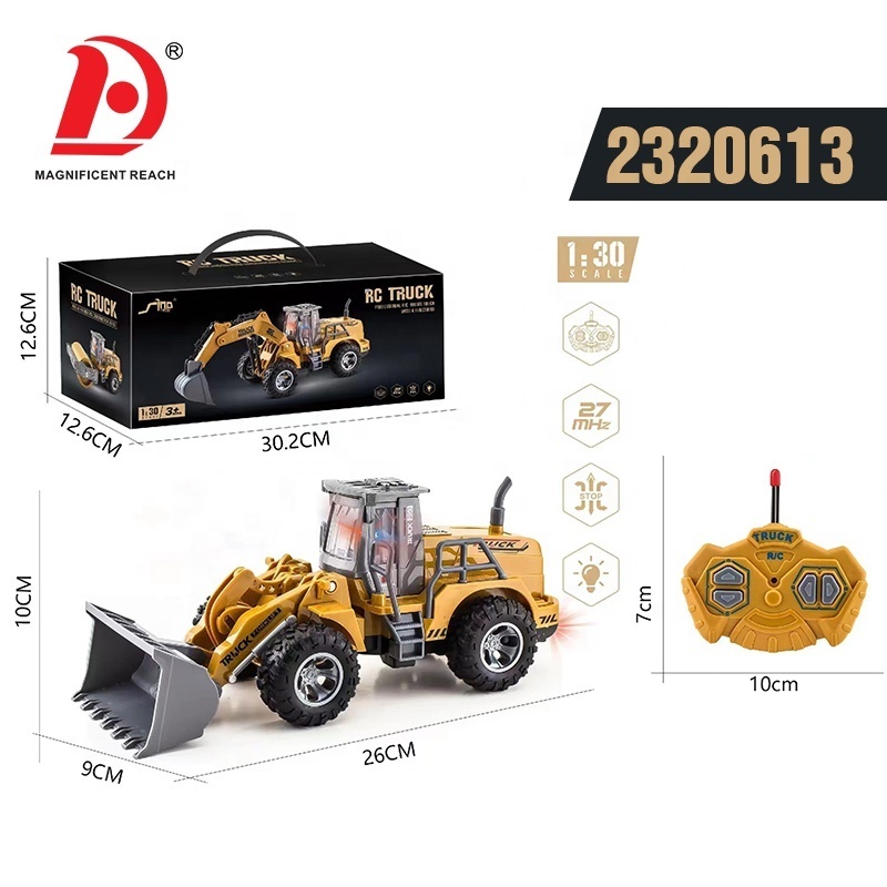 HUADA Plastic Construction Vehicles Model Remote Control Trailer Excavator Engineering Truck Toy RC Bulldozer Tractor For Kids