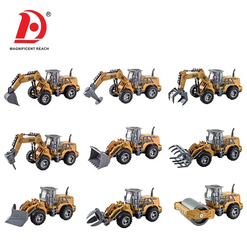 HUADA Plastic Construction Vehicles Model Remote Control Trailer Excavator Engineering Truck Toy RC Bulldozer Tractor For Kids