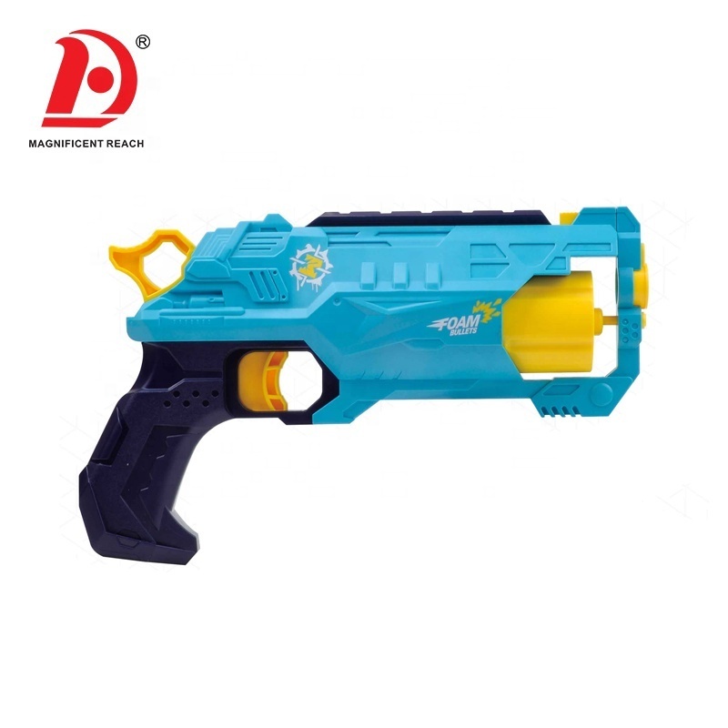 HUADA 2023 6 Consecutive Soft Bullets Boys Shooting Battle Game Revolver Toys Gun With Mask