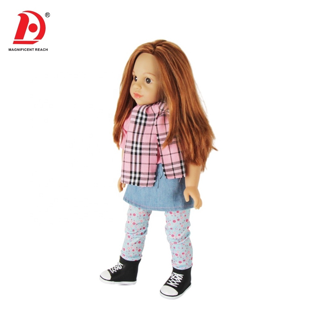 HUADA Vinyl Baby Fashion Lovely 18 Inch Long Hair Musical Girl Doll with 12 Sound