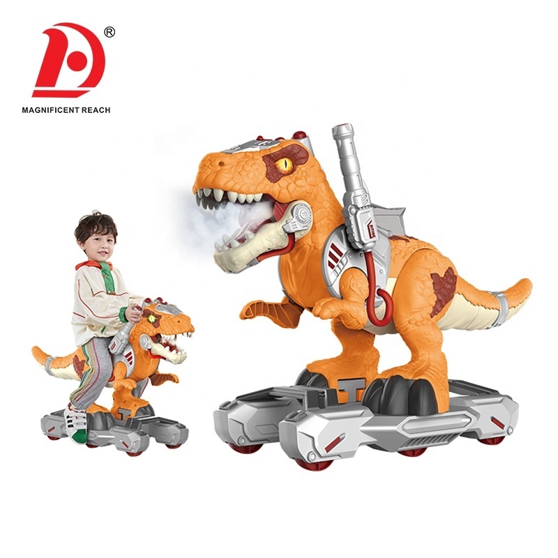 HUADA 2023 Children Battery Powered Electric Dinosaur Scooter Kids Ride On Dinosaur Animal Toy With Spray & Music & Light