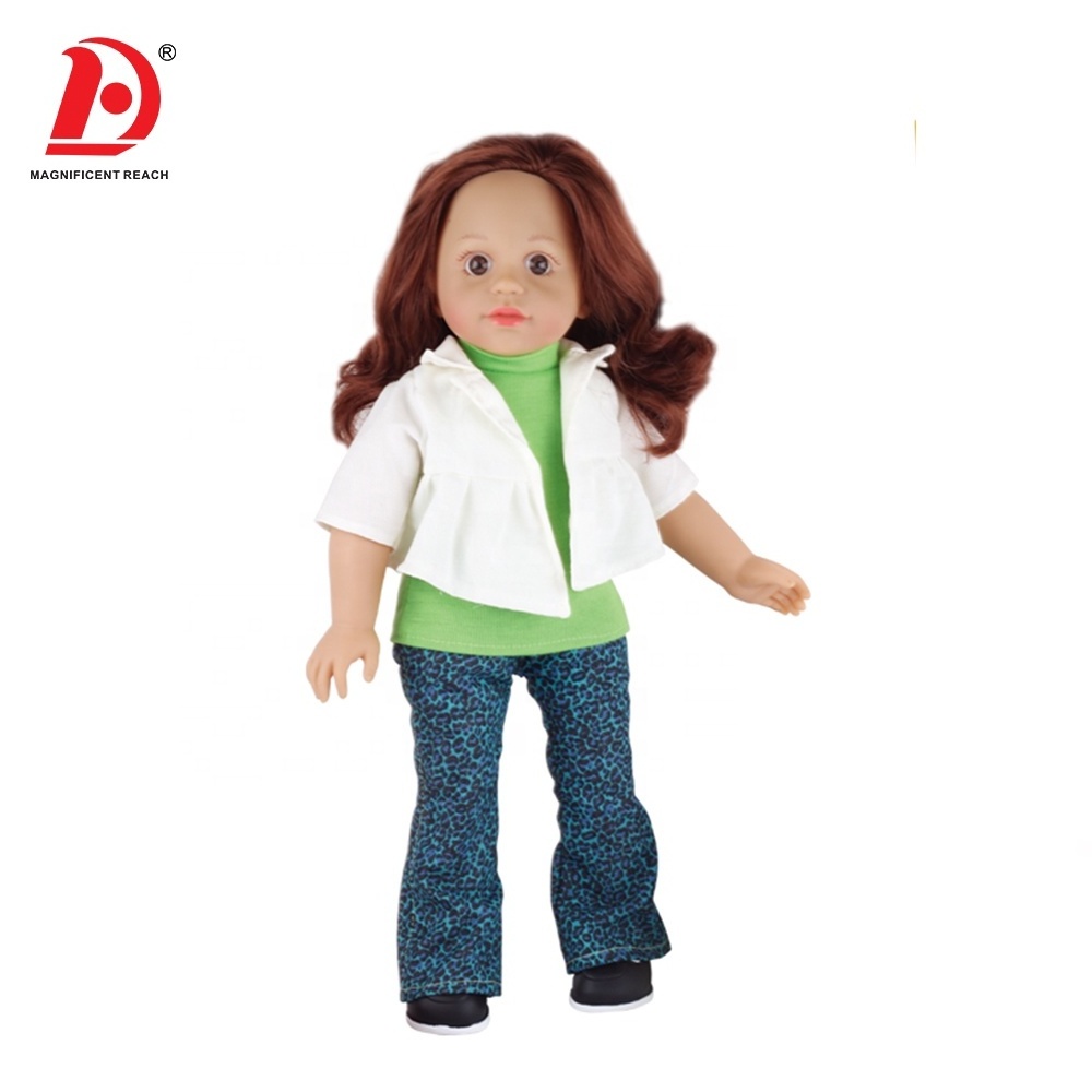 HUADA Vinyl Baby Fashion Lovely 18 Inch Long Hair Musical Girl Doll with 12 Sound